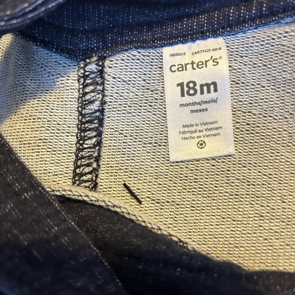 Carters Baby Girl Boy Denim Shortall Overall - Picture 4 of 4